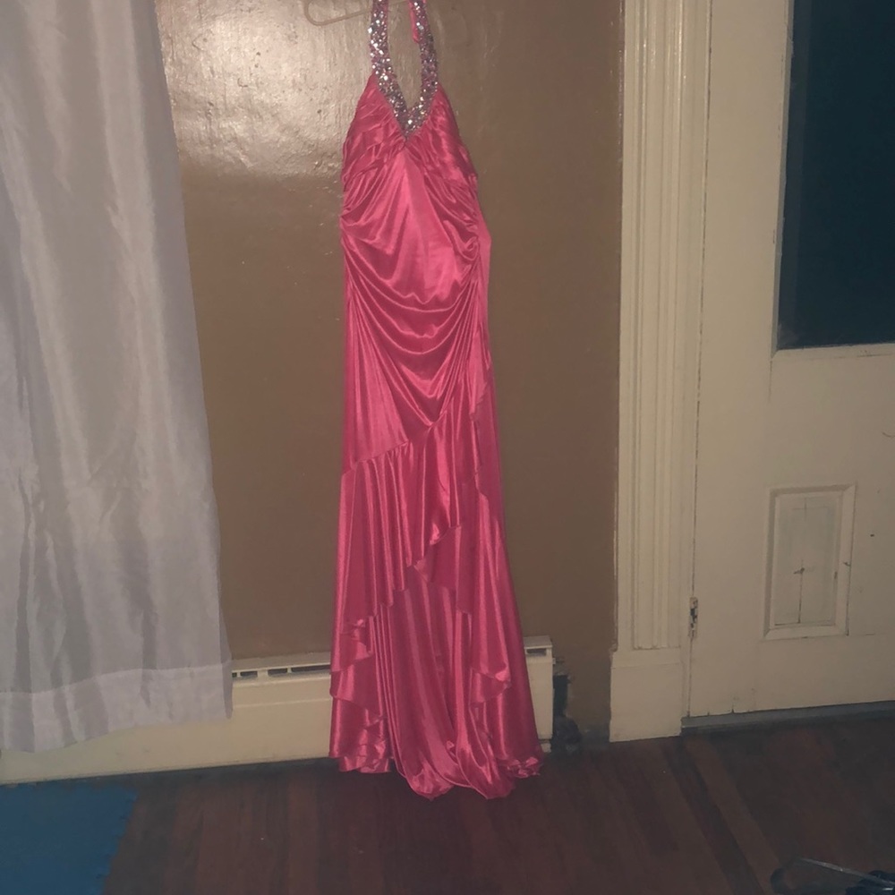 Coral high low dress